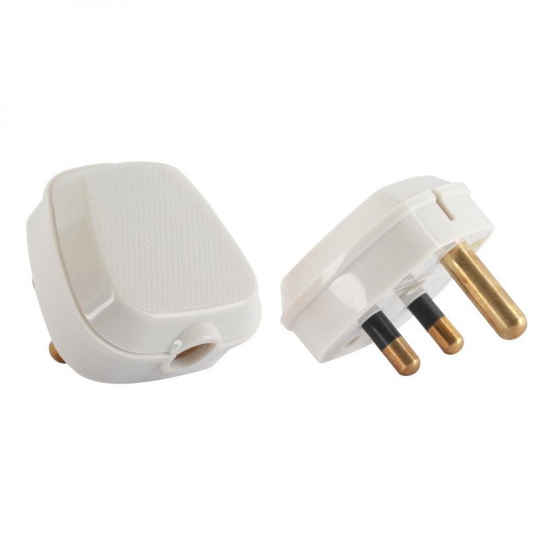 Terminator 15a Round 3 Pin Top Plug With Fitted 15a Fuse Canvas