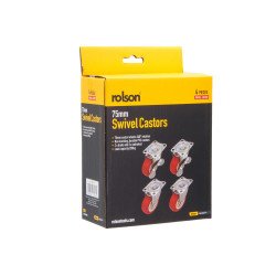 Rolson 4pc 75mm Castor Wheels