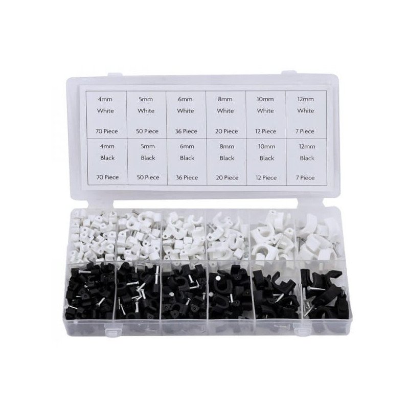Rolson 390pc Cable Clip Assortment