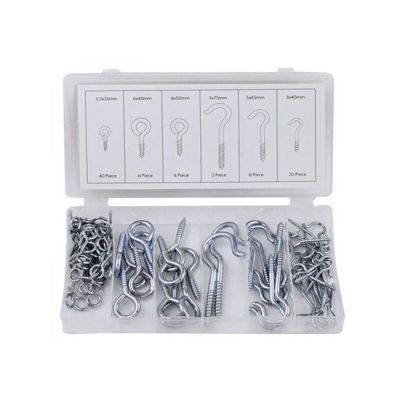 Rolson 80pc Hook & Eye Bolt Asst.