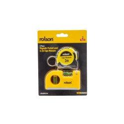 Rolson Magnetic Pocket Level & 2m Tape Measure