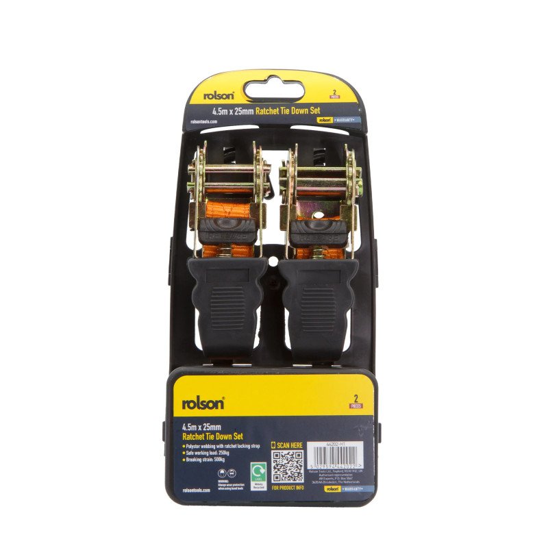 Rolson 2pc 25mm Ratchet Tie Down