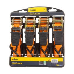 Rolson 4pc Ratchet Tie Down Set
