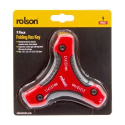 Rolson 9pc Folding Triangle Hex Key