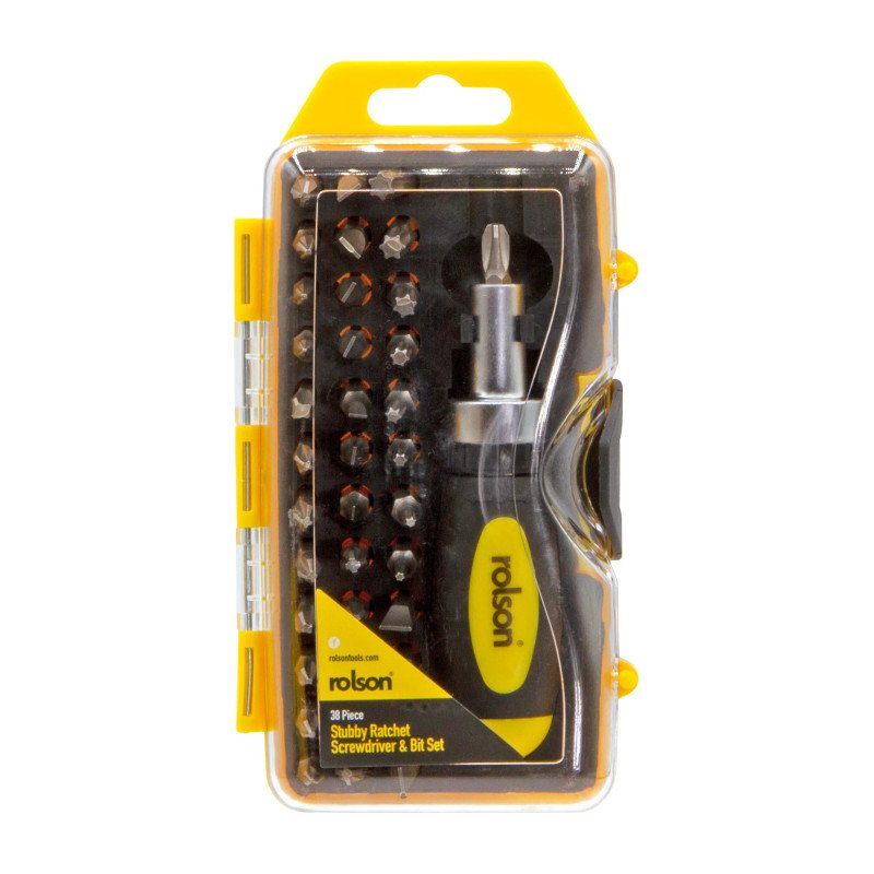 Rolson 38pc Stubby Screwdriver Set